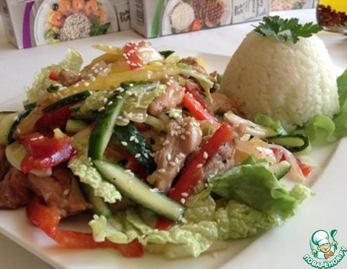 Рецепт: Салат куриный с битыми овощами