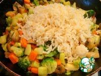 Теплый салат из бурого риса с овощами ингредиенты