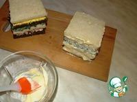 Бутербродные пирожные с ветчиной и зеленью ингредиенты