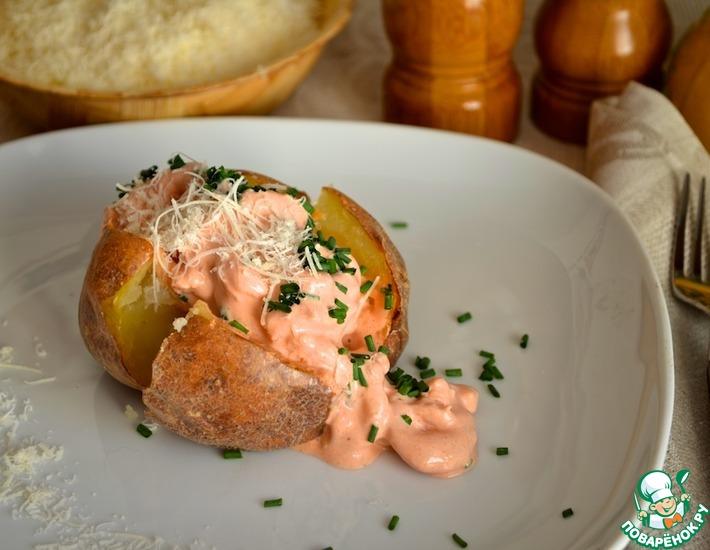 Рецепт: Запечённый картофель с креветками