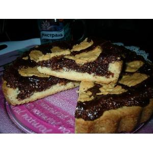 Хрустящий пирог с шоколадно-ореховой начинкой