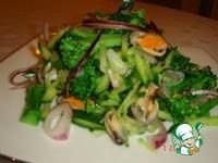 Зеленый салат с мидиями ингредиенты