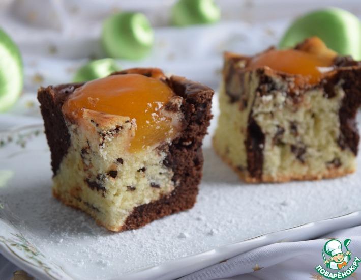 Рецепт: Мраморный пирог с абрикосами