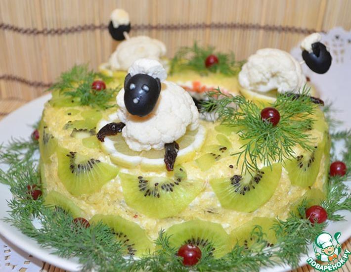 Рецепт: Новогодний салат «Малахитовый Браслет»