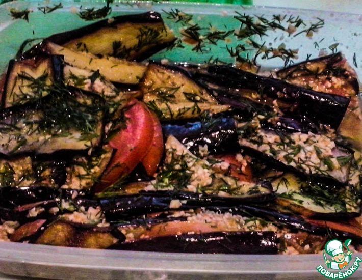 Рецепт: Баклажаны с помидорами в маринаде