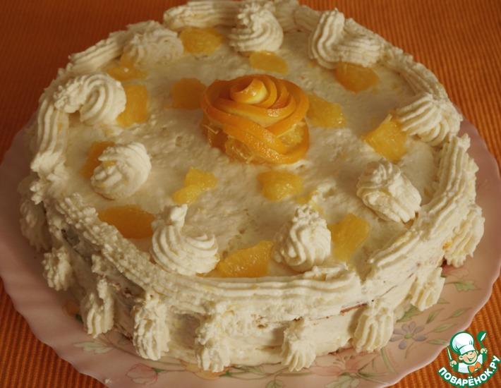 Рецепт: Морковно-апельсиновый пирог-торт Рыжий львенок
