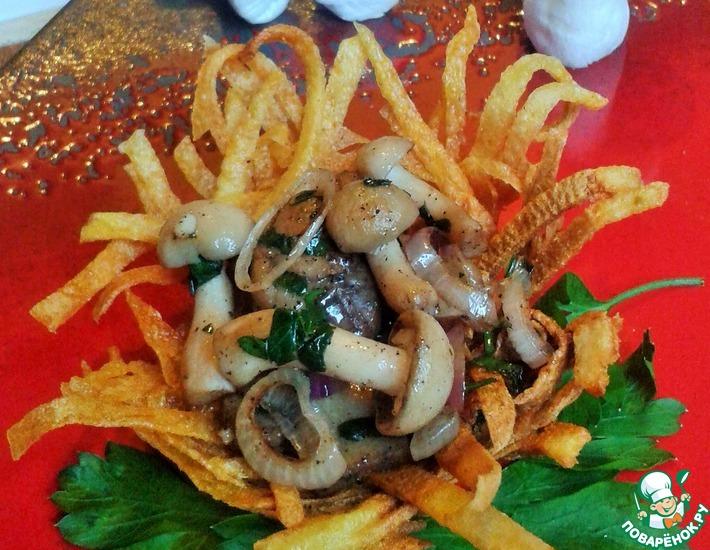 Рецепт: Картофельные корзинки с грибами