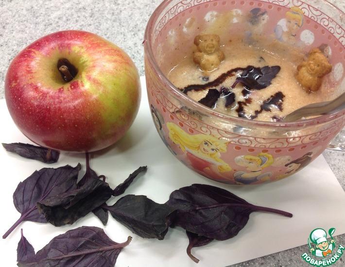 Рецепт: Творожный десерт с яблоком и базиликом
