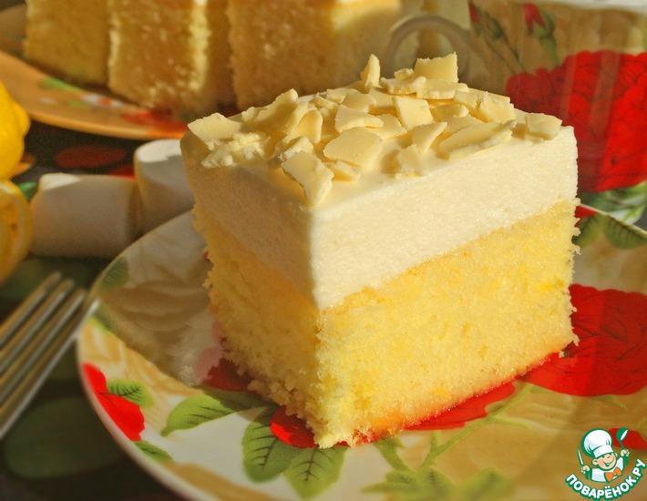 Рецепт: Лимонный пирог с облаком из маршмеллоу