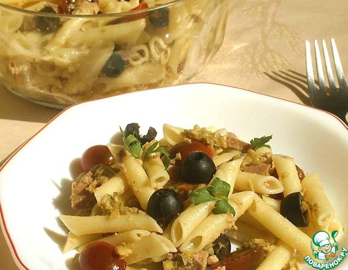 Рецепт: Салат из пасты с оливками