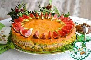 Рецепт: Овощной пирог с индейкой и фруктовым соусом