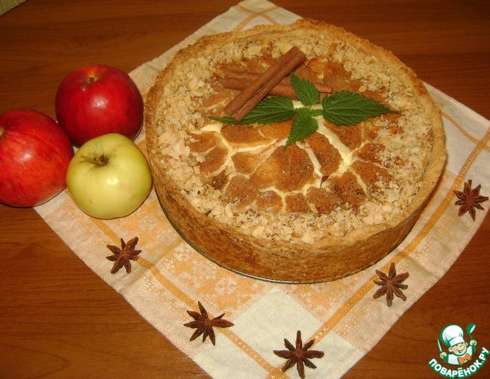 Рецепт: Ванильный сметанник с яблоками и корицей