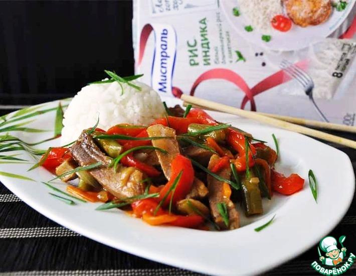 Рецепт: Язык с овощами по-китайски