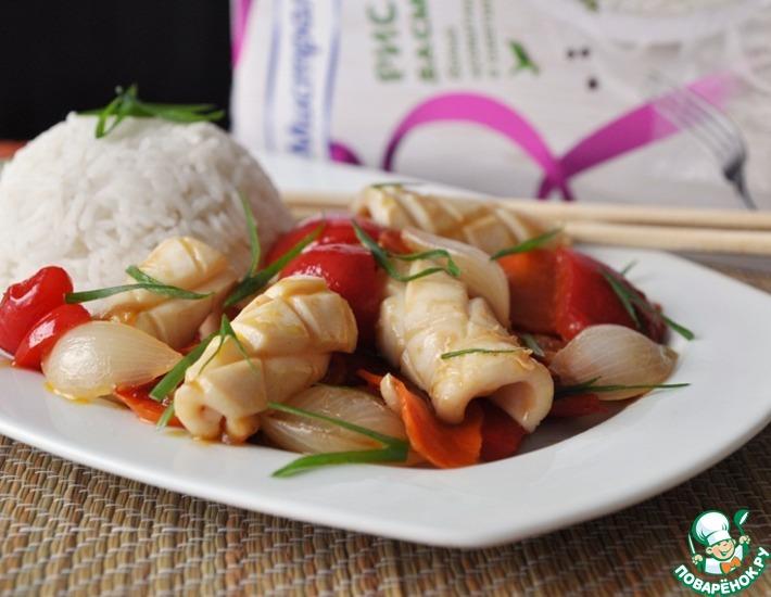Рецепт: Кальмар с овощами по-китайски