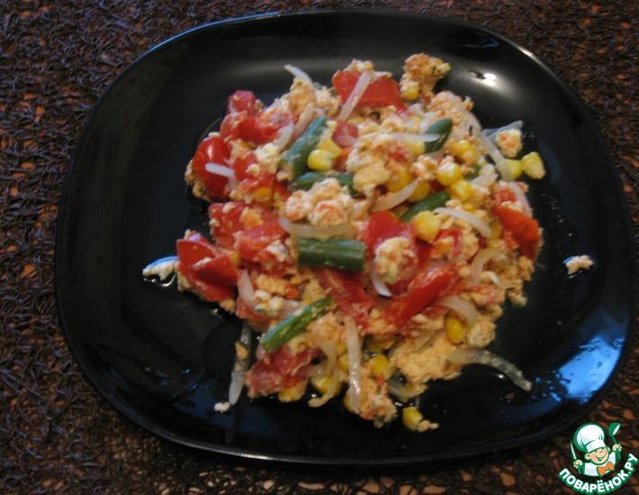 Рецепт: Тушеные овощи с яйцом