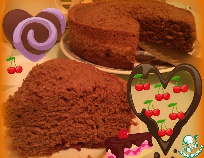Рецепт: Шоколадный пирог с вишней в мультиварке