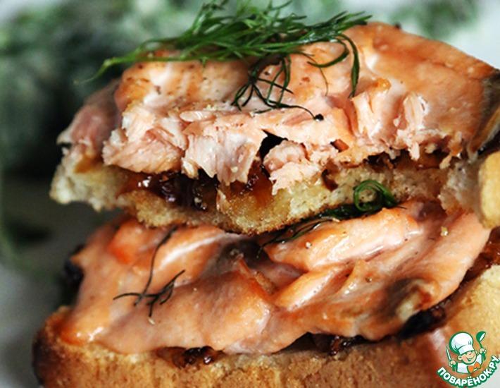 Рецепт: Горячие бутерброды с лососем