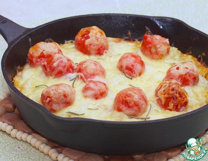 Рецепт: Пицца с ломтиками картофеля и помидоров Исландская