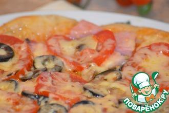 Рецепт: Пицца с ветчиной и грибами в мультиварке