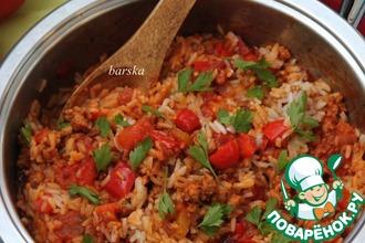 Рецепт: Итальянская сковорода с фаршем, овощами и рисом