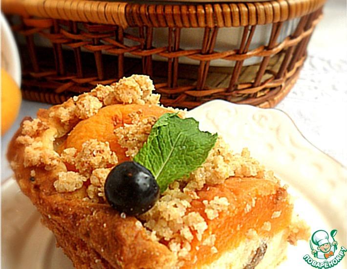 Рецепт: Творожно-абрикосовая ватрушка с овсяным штрейзелем