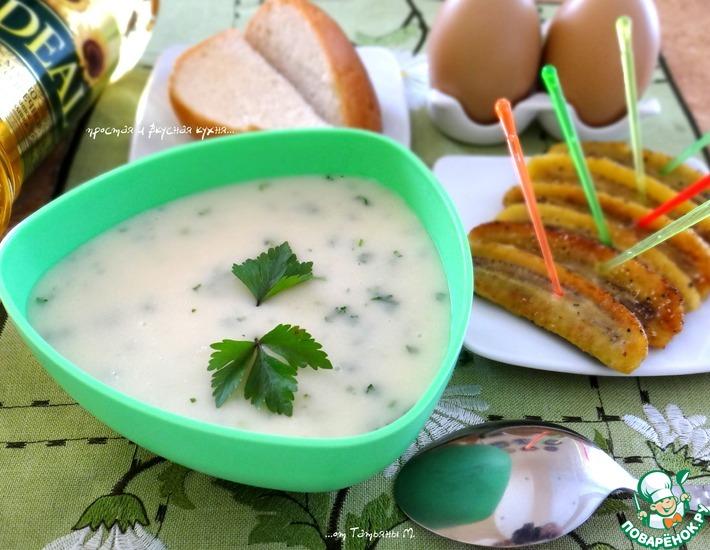 Рецепт: Картофельный крем-суп с жареными бананами