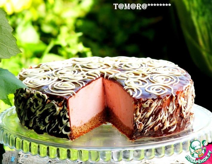 Рецепт: Торт с малиновым суфле