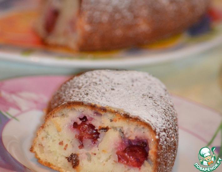 Рецепт: Миндально-вишневый пирог на кефире