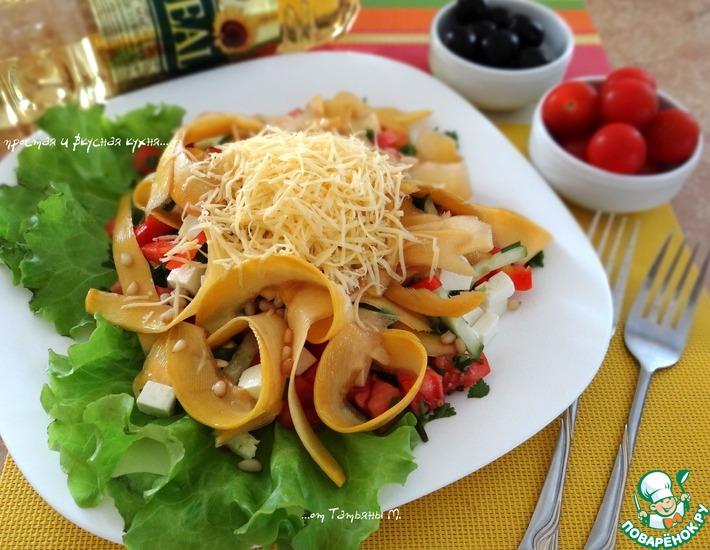 Рецепт: Салат из маринованной тыквы с овощами