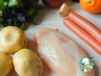 Картофельная сковорода с курицей и колбасками ингредиенты