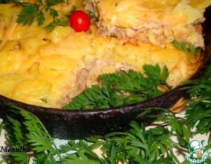 Рецепт: Картофельная запеканка с курицей и крекером