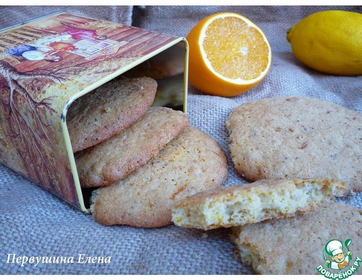 Рецепт: Овсяное печенье с маком и апельсиновой цедрой