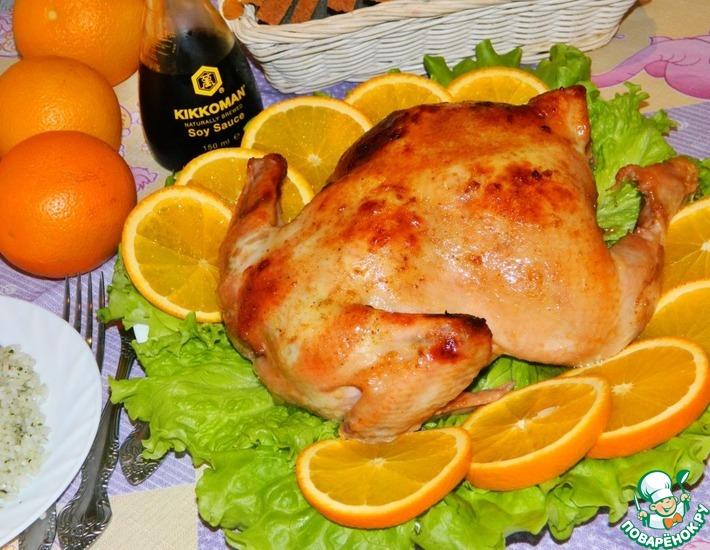 Рецепт: Курица в соево-апельсиновом соусе