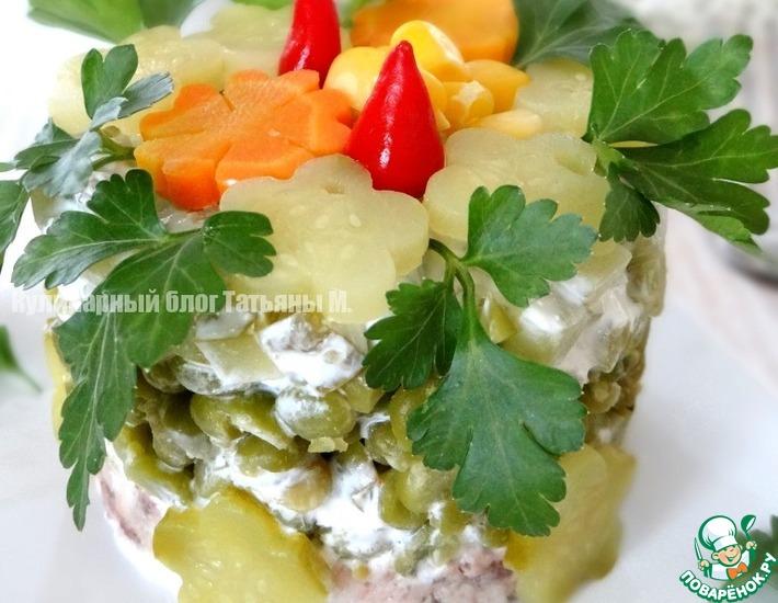 Рецепт: Зеленый салат Майский