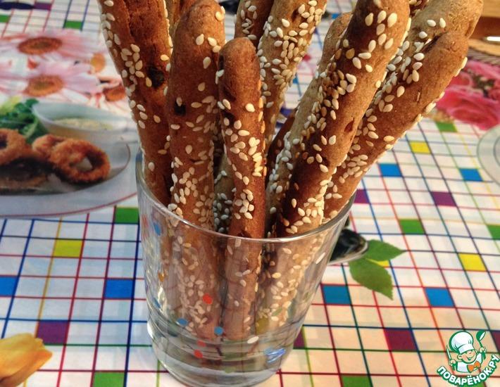 Рецепт: Хлебные палочки Гриссини из ржаной муки