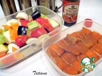 Шашлычки из лосося с овощами и грибами ингредиенты