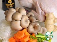Курица с овощами, вешенками и фунчозой по-корейcки ингредиенты