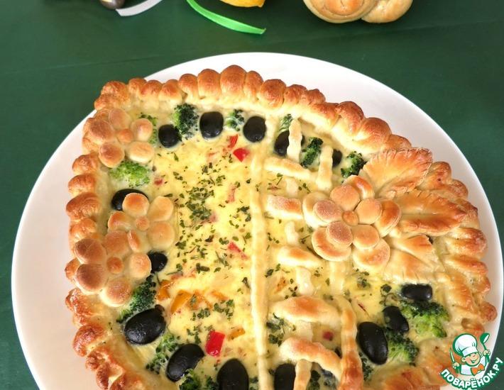 Рецепт: Пирог с маслинами и брокколи