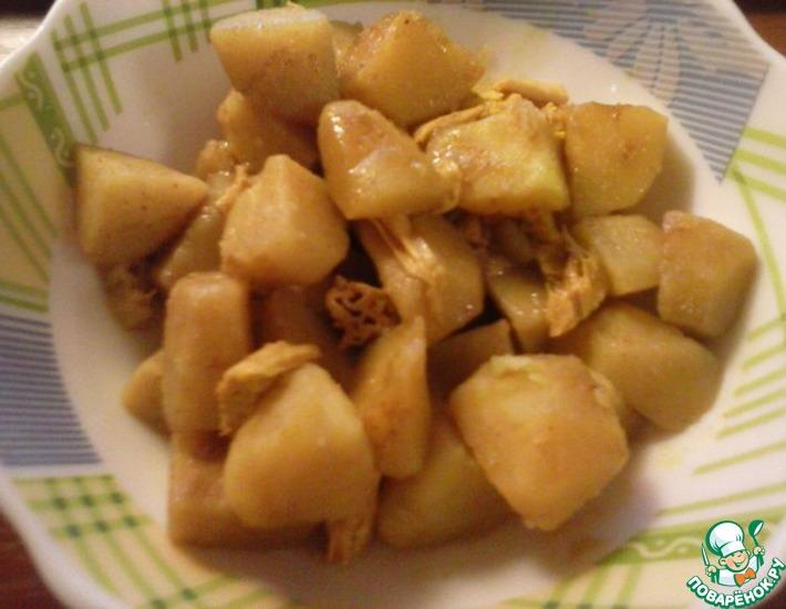 Рецепт: Тушеный картофель со спаржей-хе и карри
