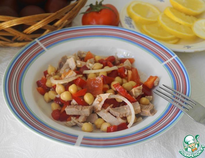 Рецепт: Салат из нута и болгарского перца