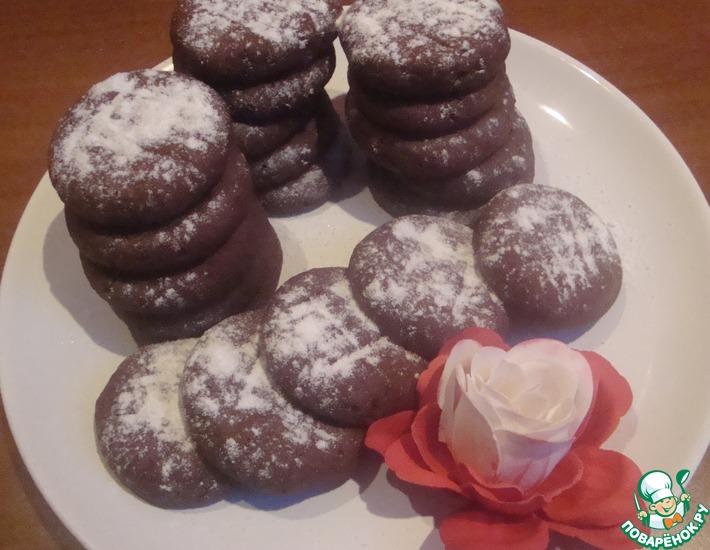 Рецепт: Печенье Шоколадно-малиновое