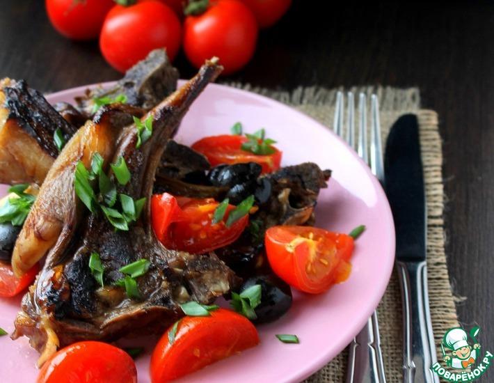 Рецепт: Баранина с помидорами и маслинами