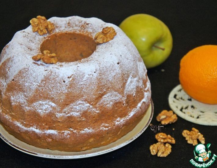 Рецепт: Греческий кекс с яблоком и орехами