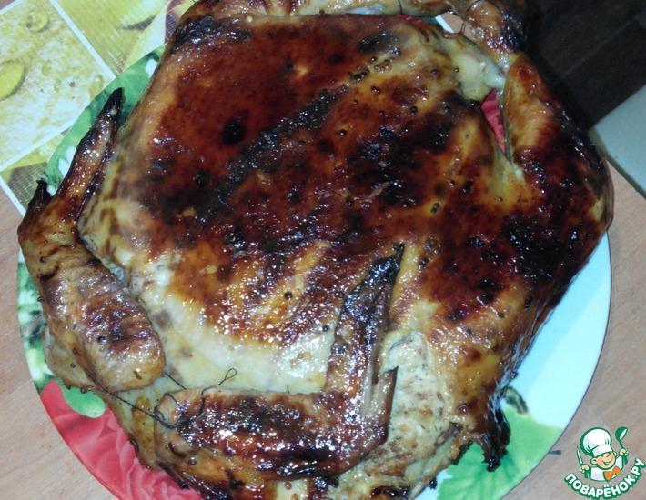 Рецепт: Курица, фаршированная блинами и соей