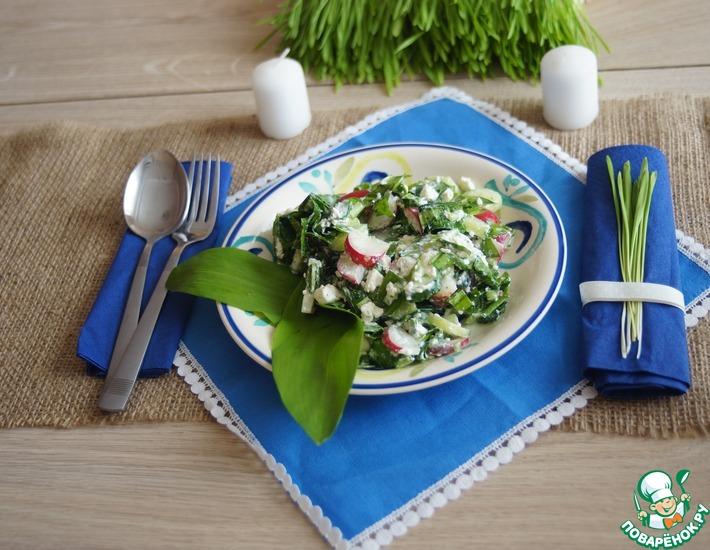 Рецепт: Весенний салат с черемшой