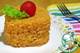 Рецепт: Гарнир Томатный рис с сыром