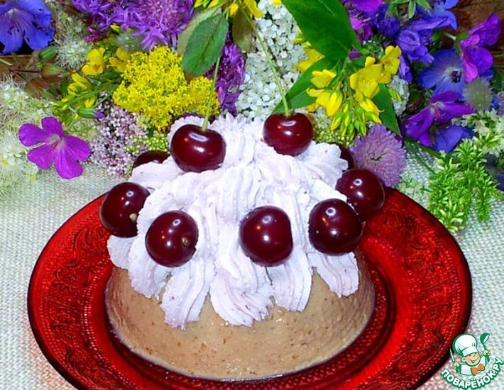 Рецепт: Творожно-сметанный десерт с черешней и сливками