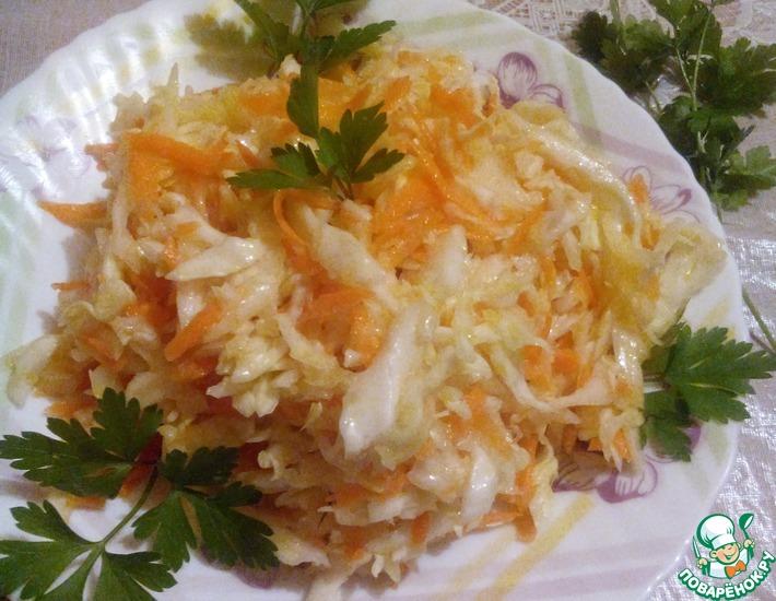 Рецепт: Салат а-ля быстрая квашеная капуста