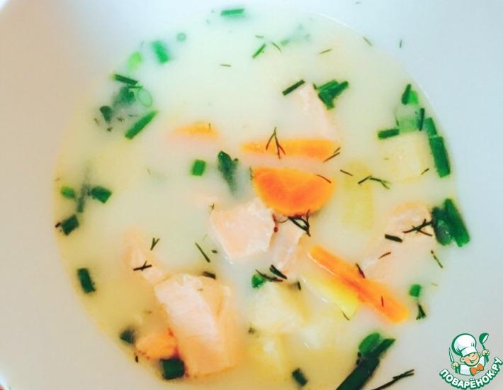Рецепт: Сырный суп с красной рыбой