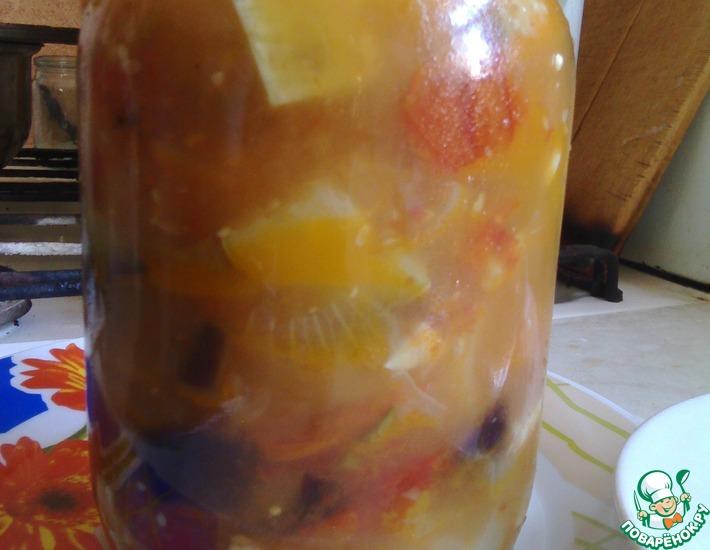 Рецепт: Салат из помидоров и баклажанов на зиму